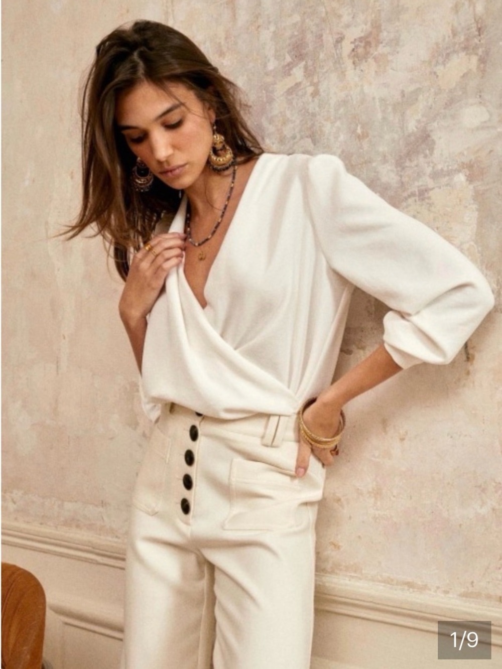 Sézane Abélia Blouse in Ecru